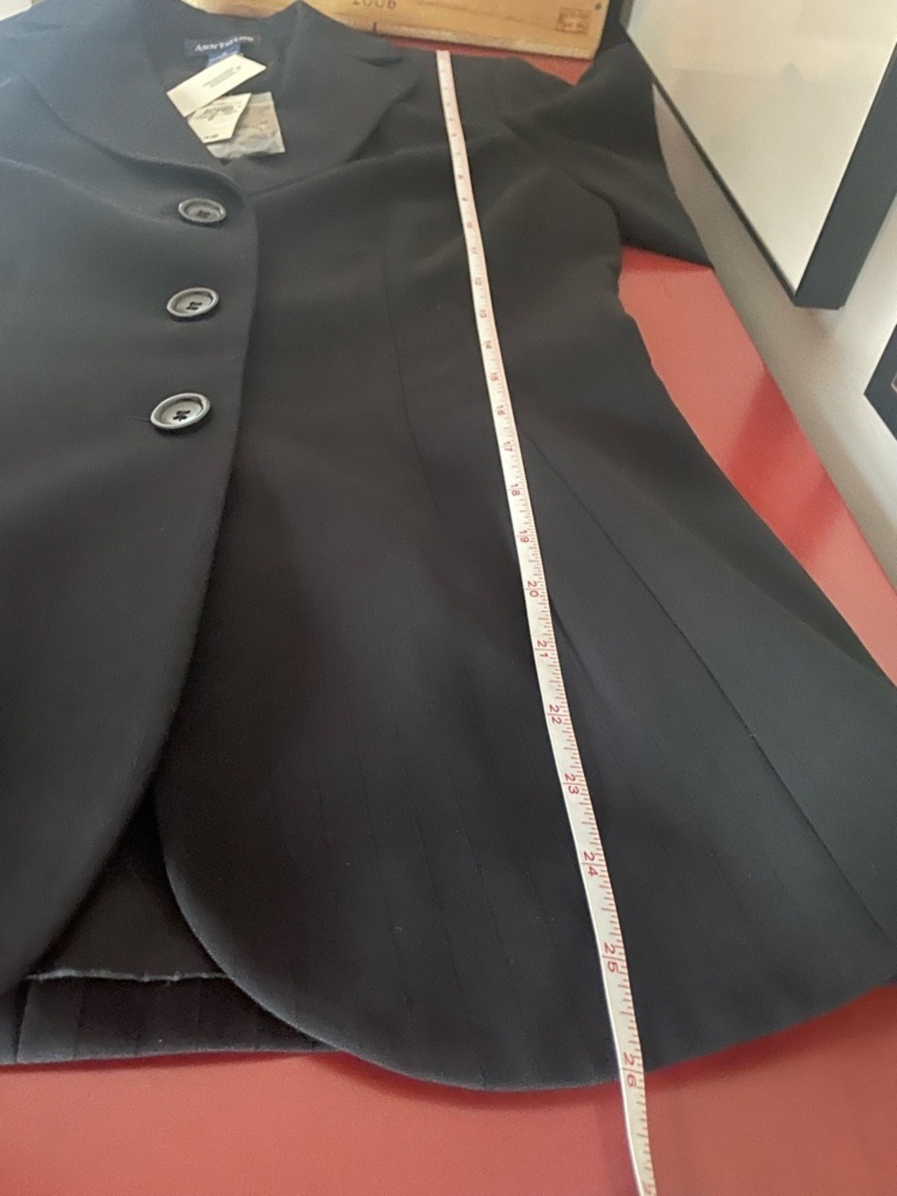Ann Taylor Black Fitted Jacket Size 0 Wide Leg Pants Size 2 - Picture 12 of 16
